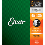 Elixir NANOWEB Stainless Steel Bass — 5-String 14782 Light/Medium .045-.135