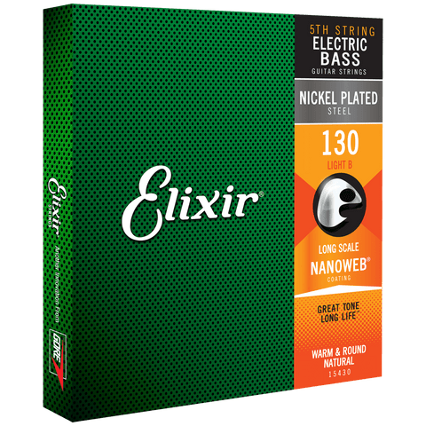 Elixir NANOWEB Nickel 5th Bass String — 15430 Long Scale, Light .130