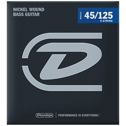 Dunlop Nickel Wound 5-String Bass Strings 45-125, DBN45125