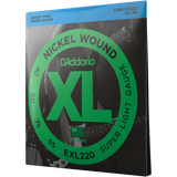 D'Addario EXL220 Super Light, Nickel Wound Bass Strings, 40-95