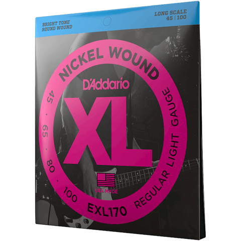 D'Addario EXL170 Regular Light, Nickel Wound Bass Strings, 45-100