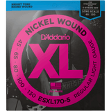 D'Addario EXL170-5 Light, 5-String Nickel Wound Bass Strings, 45-130