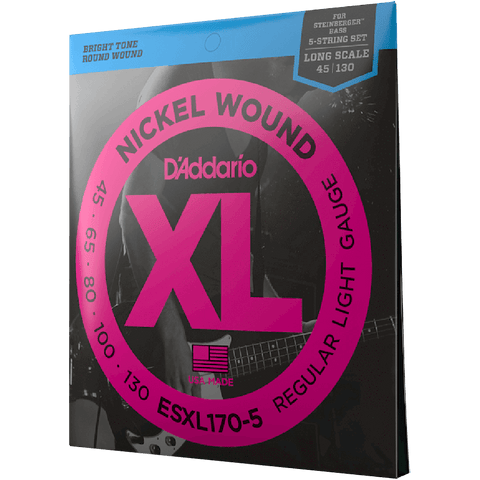 D'Addario EXL170-5 Light, 5-String Nickel Wound Bass Strings, 45-130